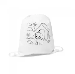 Rucsac cu snur non-woven si desen pentru a colora