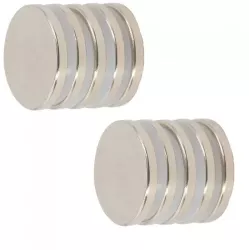 Set 10 magneti foarte puternici gri disc simplu 25 mm X 4 mm 