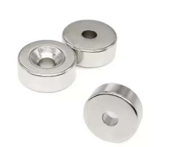 Set 3 magneti foarte puternic pentru surub gri disc simplu 15 mm X 4 mm 