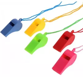 Set 5 fluiere cu snur arbitru Plastic Multicolor 