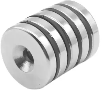 Set 5 magneti foarte puternic pentru surub gri disc simplu 15 mm X 4 mm