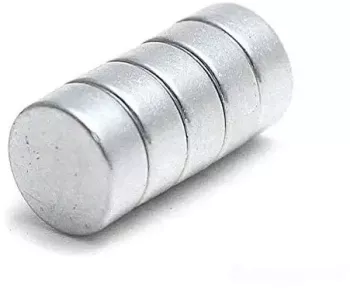 Set 5 magneti foarte puternici gri disc simplu 15 mm X 4 mm 