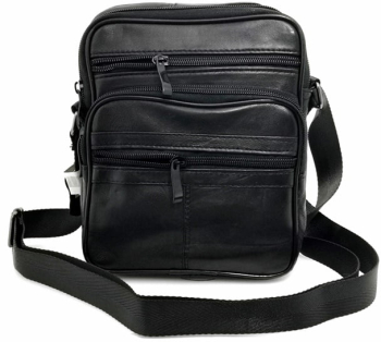 Borseta barbateasca de umar din piele naturala neagra 19/16 cm Magrot 215