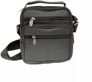 Borseta barbati din piele naturala neagra de umar si mana 17/18 cm Magrot 3066 