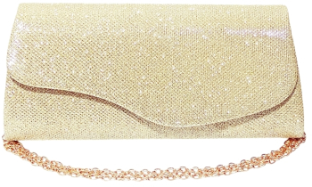 Geanta plic ocazii si petreceri auriu sclipitor 25 x 12 cm Magrot 20431 