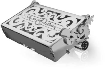 Puzzle Mecanic 3D Metal Time for Machine Model Cutie pentru carti de vizita Perfecto 