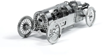 Puzzle Mecanic 3D Metal Time for Machine Model Masina de Curse Vintage Silver Bullet 