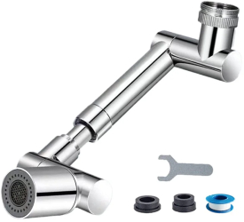 Adaptor de robinet cu brat mecanic telescopic Lecheng extensibil si rotativ 1440 pivotant in orice 