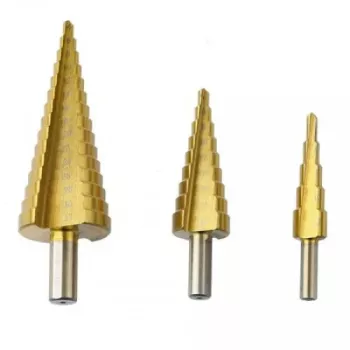 Burghiu conic pentru metal in trepte spiral conic 4-32 mm set 3 bucati 