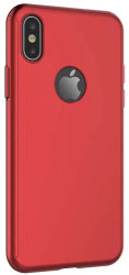 Husa Full cover 360 fata + spate + sticla pentru Apple iPhone XS Max rosie