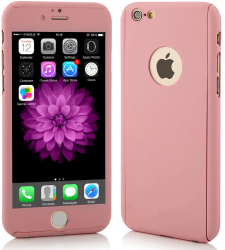 Husa pentru Apple iPhone 6 / Apple iPhone 6S Rose Gold Fullcover cu acoperire completa 360 grade cu folie 