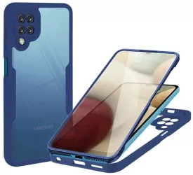 Husa pentru Samsung Galaxy A12 + Folie - Techsuit ColorVerse 360 Series - Blue 