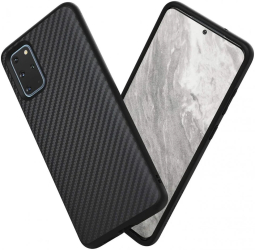 Husa pentru Samsung Galaxy S20 MyStyle Perfect Fit cu insertii de carbon negru 