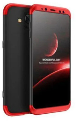 Husa Samsung Galaxy S9 Plus - Protectie 360 grade 3 in 1 Plastic Neagra/Rosie 