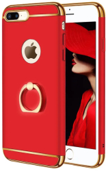 Husa telefon Apple Iphone 8 Plus ofera protectie 3in1 Ultrasubtire Lux Red Matte G Ring 