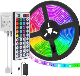 Kit Banda LED RGB 5050 60 led/m 5 metri IP20+Telecomanda 44 taste cu IR+Transformator 12V 6 