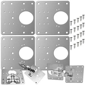 Placa perforata plata pentru reparatii dulap metal 90 x 90 mm set 4 bucati 