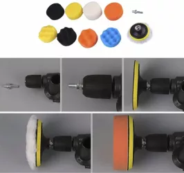 Polish auto profesional - Kit 10 piese + adaptor bormasina - Set Polish - Taler M14 - Bureti cu diferite clase 
