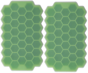 Set 2 tavi pentru cuburi de gheata Forma hexagon 37 cuburi Silicon 20.8x12.5x2.5 cm Verde 