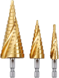 Set 3 capete pentru burghiu Titan/Inox Auriu 