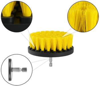 Set 3 Perii de Curatare Zenino - Cu Adapor Pentru Bormasina Universale Utilizare Multipla Negru/Galben 