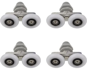 Set 4 role pentru cabina de dus ABS/Aluminiu 23 mm Alb/Gri 