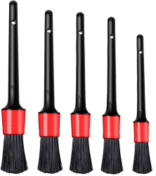 Set 5 perii curatare auto premium Plastic Negru/Rosu 