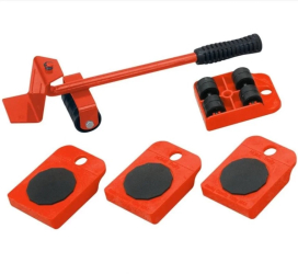 Set cric cu 4 suporti cu role pentru mutat obiecte foarte grele greutate suportata 600Kg 