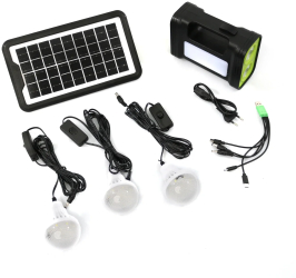 Sistem de iluminat solar GDPLUS 3 becuri LED cablu de incarcare 5-in-1 cablu de alimentare GD-17 