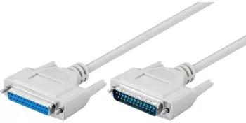 Cablu prelungitor D-SUB/IEEE 1284 25 pini tata/mama 1.8m gri serial 1 1 Goobay 50541 