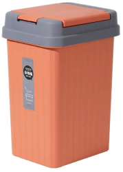 Cos Gunoi cu Capac 6L Patrat Material Plastic culoare Portocaliu ABYZ&trade 
