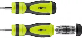 Set surubelnita cu clichet 12biti CrV 3x capete plane 4mm 5mm 6mm 4x Phillips PH0 PH1 PH2 PH3 3x Torx T15 T20 T25 2x hexagonale 