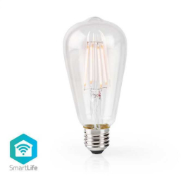 Bec Edison Wi-Fi Smart LED Filament Bulb E27 ST64 5W 500lm Nedis 