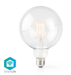 Bec Wi-Fi Smart LED cu filament E27 125mm 5W 500lm 2700K Nedis 