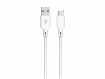 Cablu USB 2.0 A tata - USB type C 1m 3A alb Well CABLE-USB/USBC-1WE06-WL 