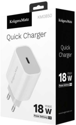 Incarcator retea POWER DELIVERY 18W 1x USB TYPE C PD Kruger&Matz KM0850 