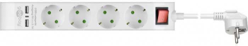 Prelungitor 4 prize 1.4m cu 2x USB 2.1A Goobay 