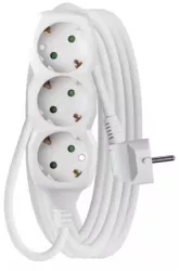 Prelungitor electric 5m 3x Schuko alb P0325R EMOS 3680W conductor cupru 1.5mm2 