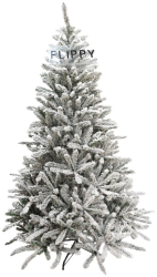 Brad Artificial de Craciun Flippy 2.10 m inaltime Verde Pulverizat alb-tip zapada Diametru inferior 130 cm Interior/ Exterior 