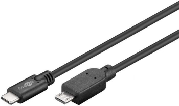 Cablu USB 2.0 type C la Micro USB 2.0 0.6m cupru 0.48Gbit/s negru 67992 Goobay 