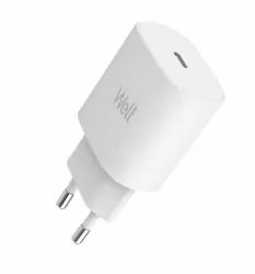 Incarcator retea - USB type C PD 25W PPS alb Well PSUP-USB-WPD2501WE-WL 