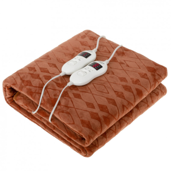Patura electrica dubla Camry CR 7436 2x60W 150x160cm Protectie la supraincalzire 8 setari Maro 