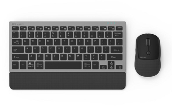 Set tastatura si mouse Delux K3300D+M520DB Wireless Butut Negru/Argintiu 