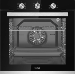 Cuptor Incorporabil Samus SC8180BGTV3D 80 l 8 Functii + Gatire 3D 2500 W Grill ellectric Ventilator Clasa energetica A Timer Negru/Inox 