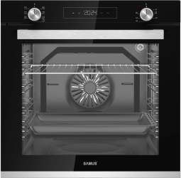 Cuptor Incorporabil Samus SCE8171BGV 80 L 7 Functii Ventilator 2500 W Grill electric Clasa energetica A Negru/Inox 