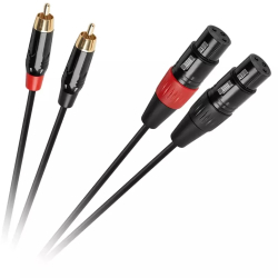 Cablu stereo XLR 3pin mama - 2x RCA tata 1m fire 2x18/0.10mm OFC +PVC +impletitura 32/0.10mm OFC KPO2930 CABLETECH 