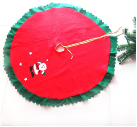 Covoras pentru bradul de Craciun Flippy lana rosu/verde 90 cm - 
