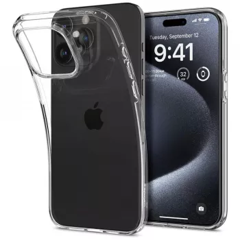Husa pentru iPhone 15 Pro - Spigen Liquid Crystal - Clear 