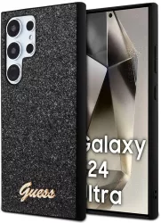 Husa pentru Samsung Galaxy S24 Ultra - Guess Glitter Script GUHCS24LHGGSHK - Black 