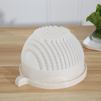 Multifunctional Fruit Salad Bowl Cutter-Color Beige 